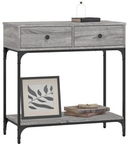 Mesa consola 75x34,5x75 cm derivados de madeira cinzento sonoma