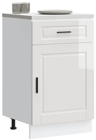 Armário base cozinha Porto derivados madeira branco brilhante