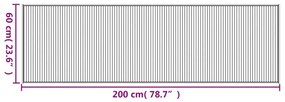 Tapete retangular 60x200 cm bambu castanho-escuro