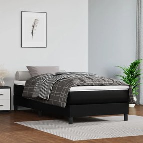 Estrutura de cama com molas 80x200 cm couro artificial preto