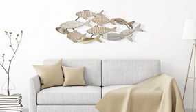 DECORAÇÃO DE PAREDE PEIXE CM 118X5,7X46,4 MULTICOLORIDO