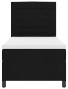 Cama Box Spring com Colchão Preta 80x200 cm Tecido