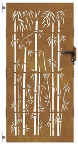 Portão de jardim 85x175 cm aço corten design bambu