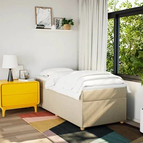 Cama com molas/colchão 80x200 cm tecido cor crème
