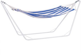 Rede de descanso Jardim com armação metálica 200x80cm creme/azul