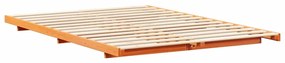 Estrutura de cama de chão Castanho-mel 160 x 220 cm