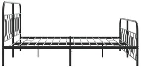 Estrutura de cama com cabeceira e pés 160x200 cm metal preto