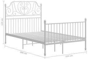 Estrutura de cama 120x200 cm metal branco