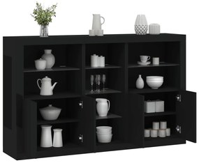 vidaXL Aparador com luzes LED 162x37x100 cm preto