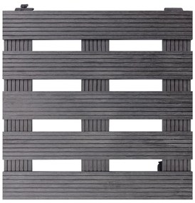 Suportes com rodas para vasos 2 pcs 30x30x7,5 cm WPC cinzento