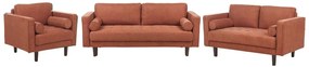 Conjunto de sofás 6 lugares em tecido castanho dourado NURMO Beliani