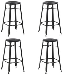 vidaXL Bancos de bar 4 pcs aço preto