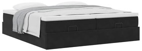 Estrutura de cama otomana com colchões 160x200 cm veludo preto