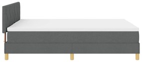 Cama Box Spring com Colchão Cinza Escuro 160x200 cm em Tecido