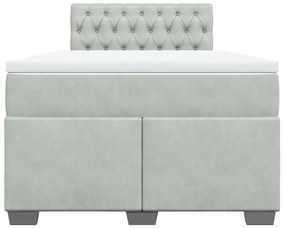 Cama boxspring com colchão 120x190 cm veludo cinzento-claro