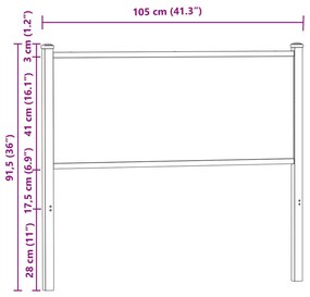 Cabeceira de cama 100 cm derivados madeira/aço carvalho sonoma
