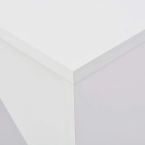 Mesa de bar com prateleira movível branco 138x39x110 cm