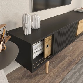 Móvel TV Ecrin – Antracite e Carvalho – 160x45x34,5 cm