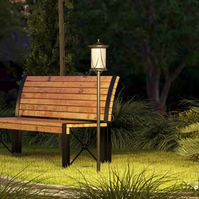 Candeeiro de Pé Solar de Jardim, 17 x 17 x 127 cm, Acendimento Automático, Preto