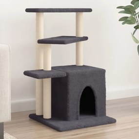 vidaXL Árvore p/ gatos postes arranhadores sisal 83,5 cm cinza-escuro