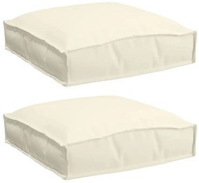 Almofadas de Pallet para Assento 2 pcs Creme 40x40x8 cm Tecido Oxford