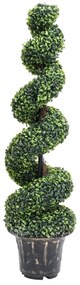 Planta artificial buxo em espiral com vaso 117 cm verde