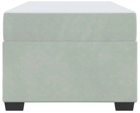 Estrutura de cama com colchão Cinzento-claro 90 x 190 cm Veludo