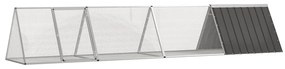 vidaXL Gaiola p/ coelhos 403,5x80,5x71 cm aço galvanizado antracite