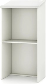 Suporte para pódio 58 x 40 x 116,5 cm com prateleira e orifícios para cabos Branco