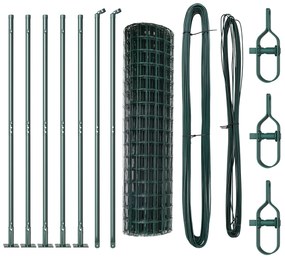 Cerca Euro com 7 postes flangados 1x10 m de aço galvanizado
