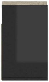 Banco sapateira + almofadão contr. 104x30x49cm preto brilhante