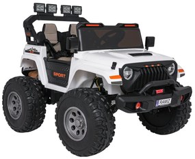 Carro elétrico para Crianças 2 Lugares Extreme Sport 4x4 24V Pneus Espuma EVA, assento couro ecológico Branco