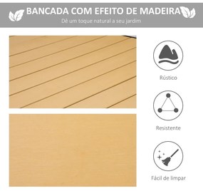 Mesa de Jardim para 8 Pessoas com Tampo em Ripas - Design Contemporâne