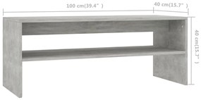 Mesa de centro derivados de madeira cinzento cimento