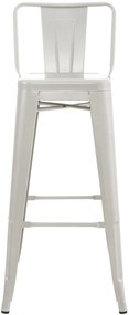 Banco de bar Mason em metal 44 x 96 x 43 cm Prateado