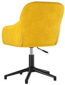 Cadeiras de jantar giratórias 2 pcs veludo amarelo