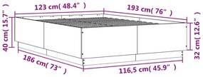 Estrutura de cama 120x190 cm derivados de madeira cinza cimento