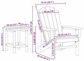 Conjunto de Lounge de Jardim 3 Peças Branco HDPE vidaXL