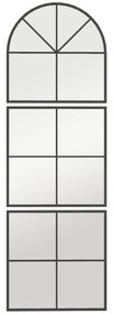 HOMCOM Espelho de Parede Arqueado 60x180 cm Forma de Janela com Moldura Metálica para Sala Quarto Corredor Preto | Aosom Portugal