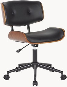 Cadeira de escritório em couro sintético e madeira regulável em altura Visby