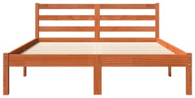 Cama sem colchão 120x190 cm madeira pinho maciça castanho-mel