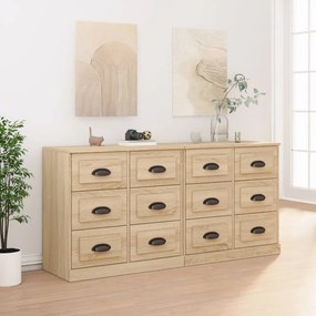 vidaXL Aparadores 2 pcs derivados de madeira carvalho sonoma