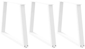 Mesa de jantar pernas 3pcs forma V 100x(72-73,3)cm aço branco