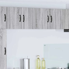 vidaXL Armários de parede para cozinha com porta 2 pcs Cinza Sonoma