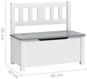 4 pcs conjunto mesa e cadeiras infantil MDF branco e cinzento