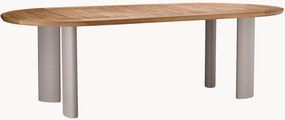 Mesa oval para jardim com tampo de madeira de teca Mogador, 247 x 110 cm