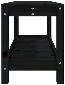 Banco de jardim 108x35x45 cm madeira de pinho maciça preto