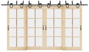 Kit de ferragens para porta deslizante 400 cm aço preto