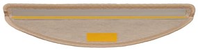 Tapetes escada adesivos aspeto sisal 15pcs 56x17x3cm bege-claro