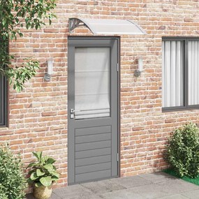 Toldo para porta 80x75 cm policarbonato cinzento e transparente